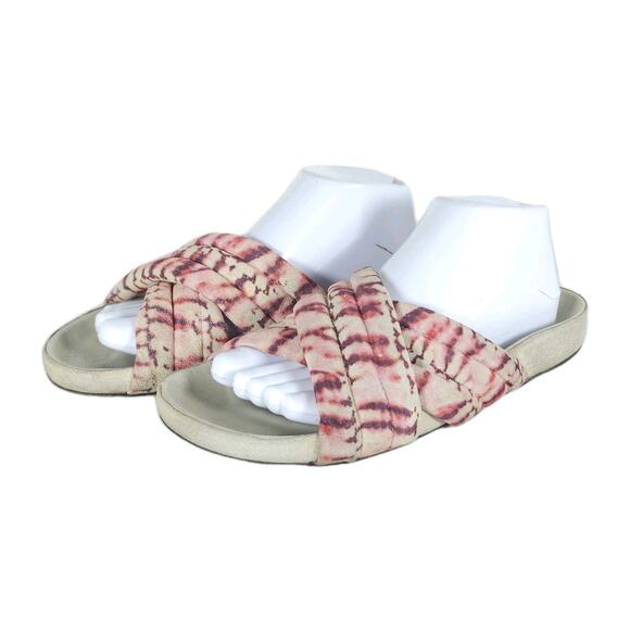 ISABEL MARANT Women's EU39 US8-8,5 Holden Velvet Pink Tie Dye Slide Sandals - Picture 1 of 16